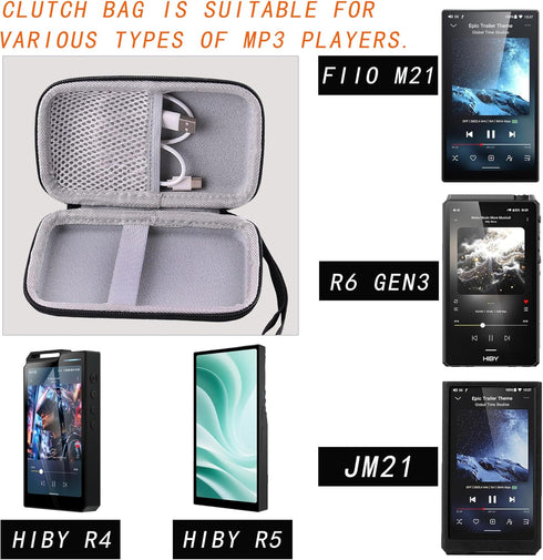 JINMEI R4/R5 2/R6 gen3/ M21 /JM21 MP3 Hard EVA Carrying Storage Case Compatible with HiBy Gen FiiO Portable Music