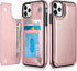 HianDier Wallet Case for iPhone 11 Pro Max, Slim Protective Case, Rose Gold, Credit Card Slot Holder