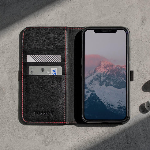 TORRO Cell Phone Case for Apple iPhone 11 Pro, Genuine Quality Leather Flip Cover with Card Slots, Horizontal Viewing