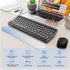 Wireless Transparent Keyboard and Mouse Combo with Soft Wrist Rest, Ergonomic Full-Size with Clear Keycaps, Compatible