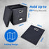 Sturdy Vinyl Record Storage Box - Black Album Storage Holds 50+ Single Records, LP Organizer Crate with Lid