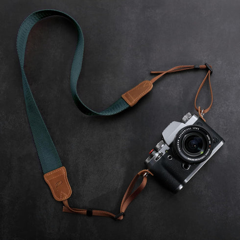 Padwa Lifestyle Dark Blue Green Camera Strap, 1.5" Wide Adjustable Neck Shoulder Strap for All DSLR Cameras, Gift for