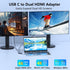 Aibilangose 2 4K@60Hz Dual HDMI Adapter for Monitors, Double HDMI Splitter for dual monitors, Dual Monitor Adapter