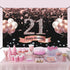 Trgowaul 21st Birthday Decorations - Rose Gold Backdrop 5.9 x 3.6 Ft for Women Happy 21st Banner