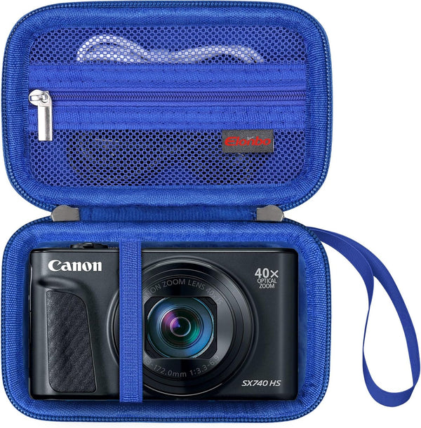 Carrying Case for Canon PowerShot SX740/SX730/SX720/SX620, Travel Storage Cover Bag with Mesh Pocket - Blue
