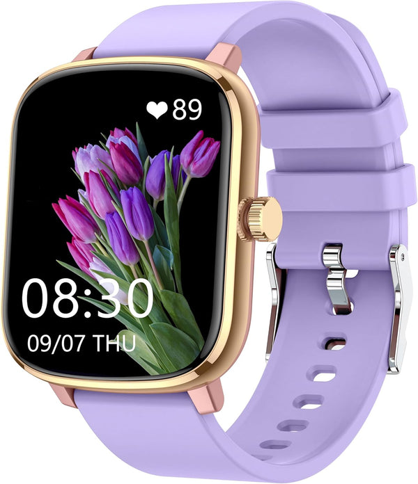 Popglory Smart Watch, 1.69'' Fitness Watch for Men Women, Heart Rate, Blood Pressure, Blood Oxygen, Sleep Monitor, 110