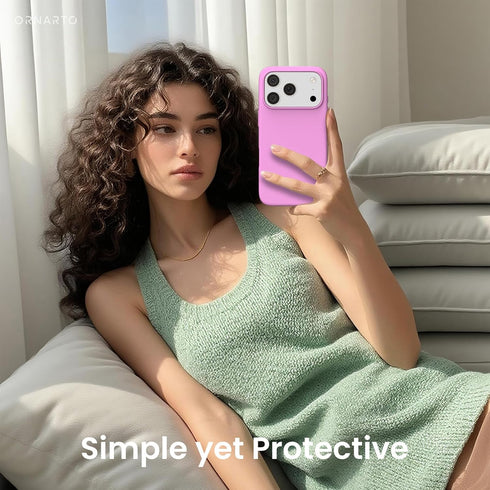 ORNARTO 17 6.3", 4 17 Compatible with iPhone Pro Case Slim Liquid Silicone Layers Full Covered Soft Gel Rubber
