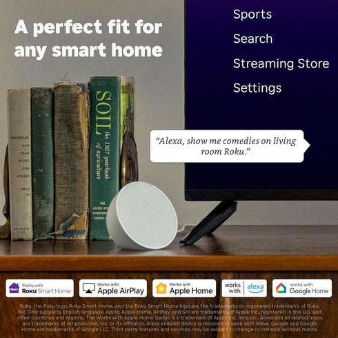 Roku 4K Streaming Stick Plus - & HDR Streaming Device for TV with Voice Remote - Free & Live TV
