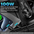 100W USB C Car Charger with Display, PD3.0+QC Type C Adapter for Laptops, MacBook Pro, iPhone 15/14