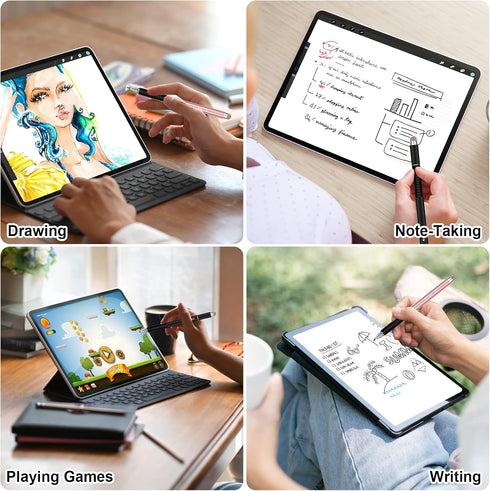 Stylus Pen, 2 in 1 Fine Point and Mesh Tip Stylus for Touch Screen, Compatible for Tablet and Cellphone (1Pc, Black)