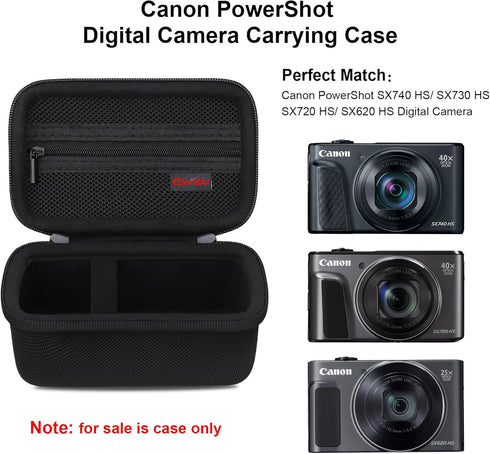 Elonbo Carrying Case for Canon PowerShot SX740/SX730/SX720/SX620 Digital Camera, 4K Video Camera Travel Storage Cover