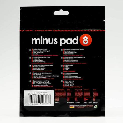 Thermal Grizzly Minus Pad 8, Self-Adhesive Cooling Conductive Thermal Pad, 100x100x2.0mm