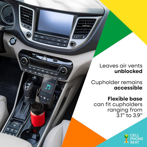 Cup Holder Phone Holder, Phone Mount for Car and Truck, Smartphone Car Accessories, iPhone 16, Google, Samsung, Black
