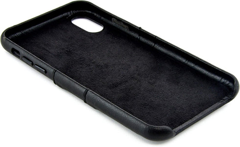 Dockem Wallet Case for iPhone XR, Built-in Metal Plate for Magnetic Mounting, 2 Credit Card Holders, 6.1" Black Exec M2