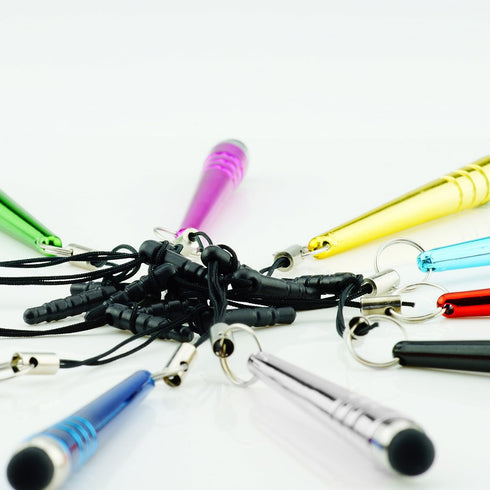 Stylus Pen Bundle, 12 Pack Short Stylus Pens with 3.5mm Jack Connector for All Capacitive Touchscreen Devices