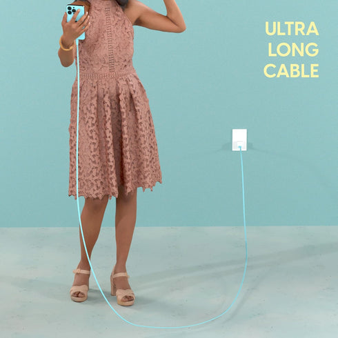 TALK WORKS Flat Lightning Charging Cable - Compatible with iPhone 14/Plus/Pro/Pro Max, 13/Mini/Pro/Pro Max, 12/Pro/Pro