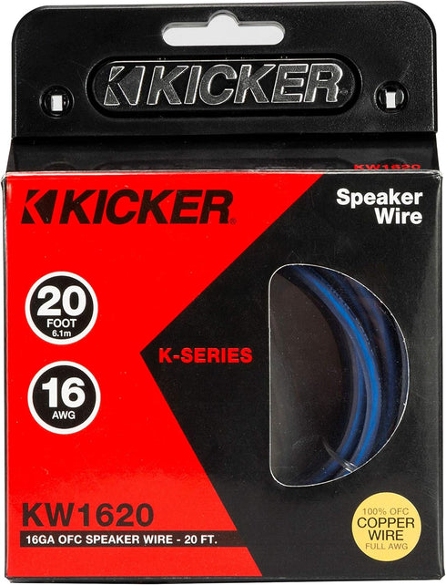 Kicker 46KW1620 K-Series 16AWG Speaker Wire, 20 FT