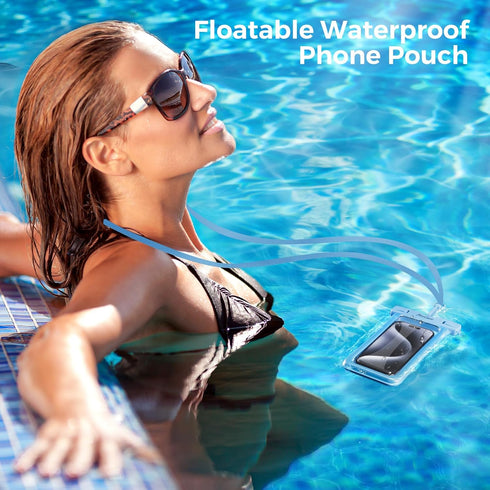 ProCase Floating Waterproof Phone Pouch Up to 7.0", Underwater Dry Bag for iPhone 15, Galaxy S24, 2 Pack