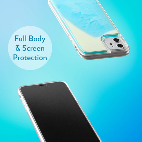 SteepLab Flowing Neon Sand Liquid iPhone 11 Case (2019, 6.1"), Full Body Protection, Ocean and Beach Design