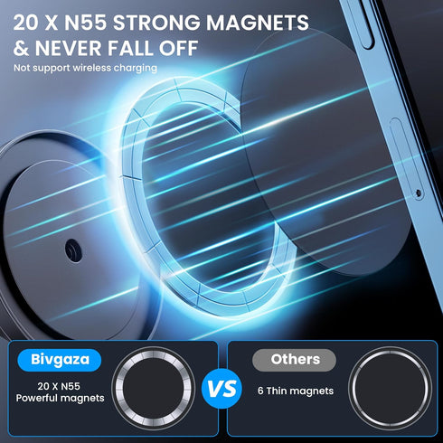 Magsafe Car Mount with Strong Magnets & Anti-Shake, Magnetic Phone Holder for Car, 18CM Long Arm for iPhone 15, 14, 13,