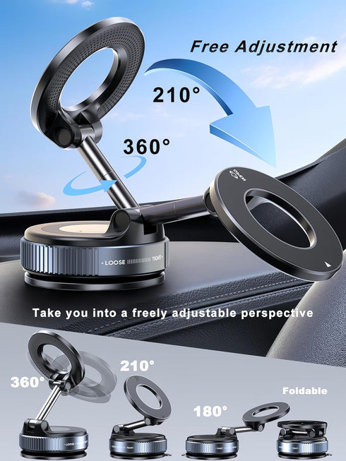snanlen 360 108+LBS 3000gf 17/16 Upgraded Nano Gel Vacuum Magnetic Phone Holder, Heavy Duty Suction Cup Phone Mount