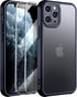 3 in 1 iPhone 11 Pro Max Case, Anti-Yellowing Military-Grade Protection with 2 pcs Screen Protector, Black