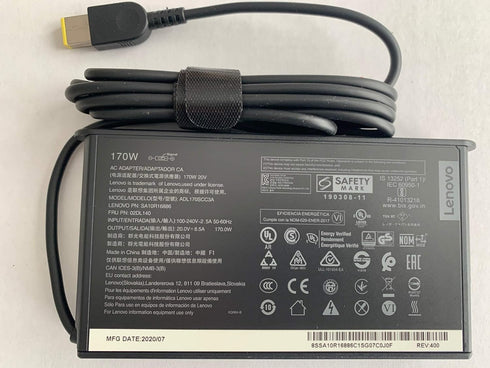 Original Slim Version Lenovo 170W AC Adapter for Thinkpad P53, P70, P71, P72, P73, Compatible with P/N: SA10R16886