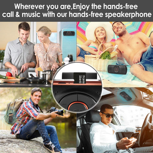 TIANSHILI Command Bluetooth Visor Clip Car Speaker, Wireless Handsfree Speakerphones, Stereo Sound Enhanced