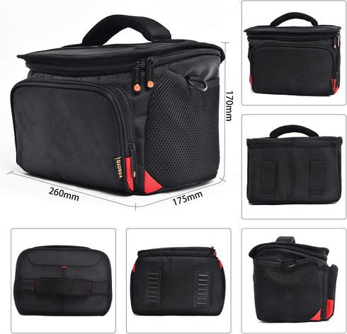 FOSOTO T5i T6 T7i 5D 6D, D3400 D5600 D7200 D750 D610, A99 Shockproof DSLR Camera Shoulder Bag Case Compatible for Canon