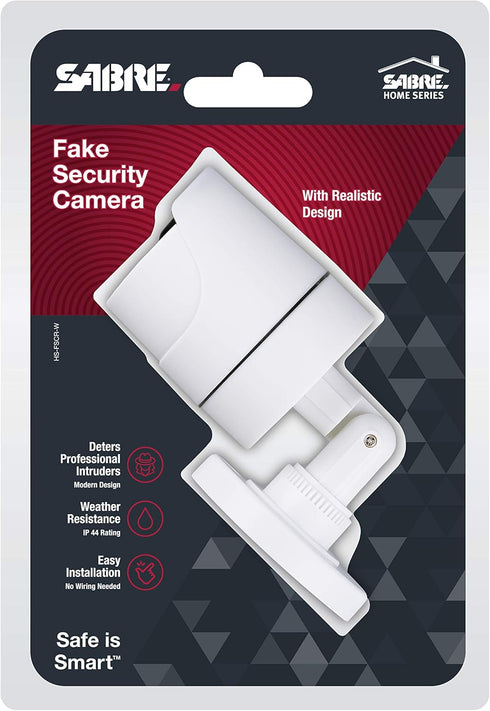 SABRE Fake Security Camera, Weather Resistant, Realistic Design to Deter Intruders, No Wiring Required
