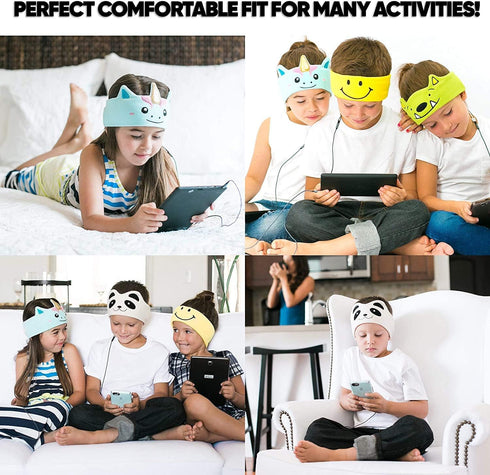 CozyPhones Kids Headphones - Purple Frog, Over Ear, Volume Limited, Thin Speakers, Super Soft Fleece Headband.