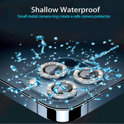 Nothers Bling Camera Lens Protector 3 Pack for iPhone 12/12 Pro/12 Mini/11/11 Pro/11 Max, HD Tempered Glass, Silver.