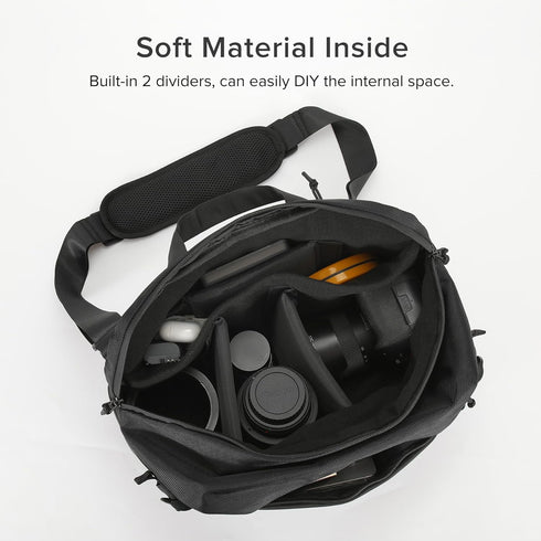 Waterproof Crossbody Camera Sling Bag with Tripod Holder, Compatible with Canon/Nikon/Sony/Fuji DSLR/SLR/Mirrorless