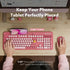 Trueque 3-Level 2.4GHz CK13, Wireless Keyboard and Mouse Combo, Cute Full-Size Typewriter-Style Keyboard, Retro Round