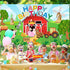 Tatuo Farm Birthday Party Decorations, Backdrop Banner with Farm Animals, Large Barnyard Animal Photography Backdrop