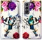 Galaxy S21 5G Case - Hummingbird in Flowers Leather Flip Phone Wallet Cover with Card Slot Holder