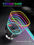 Nulaxy Bluetooth FM Transmitter for Car, Dual USB Charging Adapter with Hands-Free Calling and 7 Colors LED