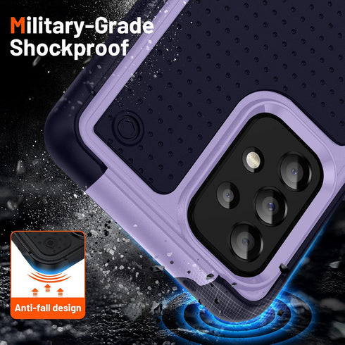 Jeylly Heavy Duty Shockproof Case for Samsung Galaxy A52 / A52 5G / A52s 5G, Purple