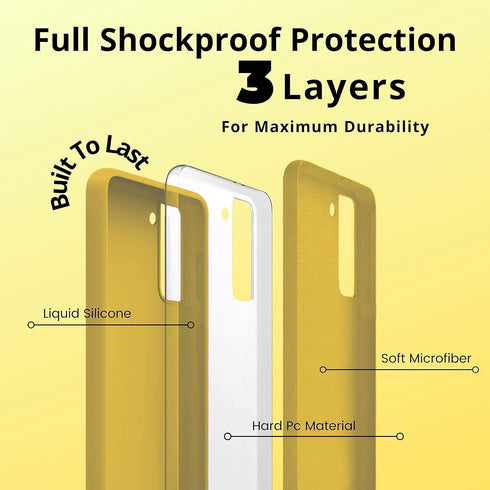 S21 Plus Phone Case | Extra Slim Premium Liquid Silicone with Microfiber Cloth and PC Material, Shockproof with Soft