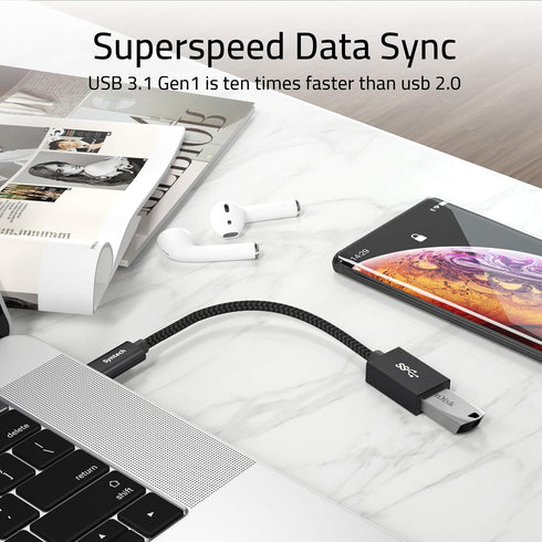 Syntech USB C to USB Adapter, 2 Pack - USB Type C to USB, Thunderbolt 3 to USB Female Adapter, Compatible with iPhone