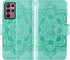 Asuwish Flower Leather Flip Card Holder Wallet Case with Tempered Glass Screen Protector for Samsung Galaxy S22 Ultra