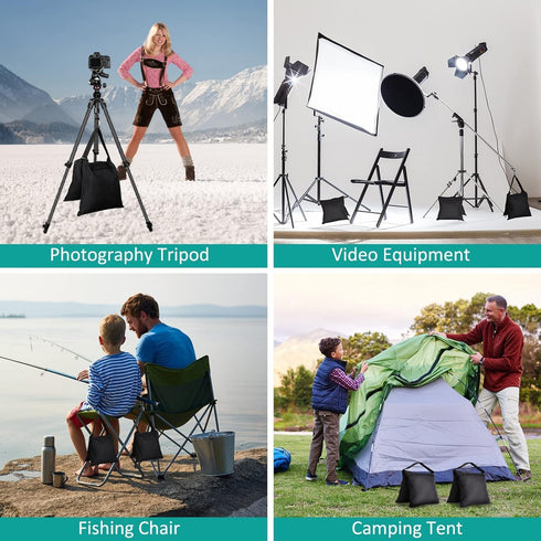 2 Packs Sandbags Weight Bags for Light Stand Photography Video Support, Heavy Duty Saddlebags for Backdrop Stand, Photo