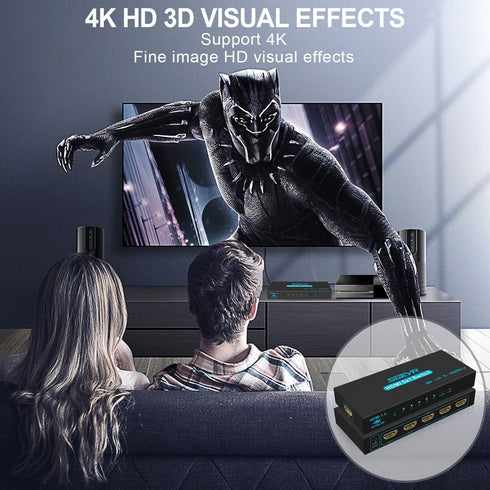HDMI Switch SGEYR 5x1 HDMI Switcher, 5 in 1 Out Selector with IR Remote Control, 4K@30Hz Ultra HD Support