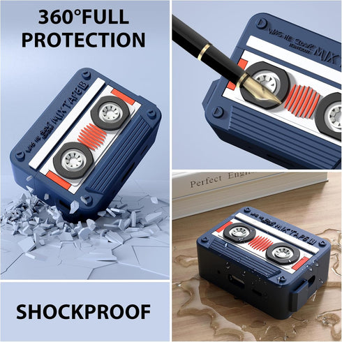 Filoto Cassette Tape Case Cover for Airpods Pro 2 - Cute Soft Silicone Protective Skin Cover with Cleaner Kit