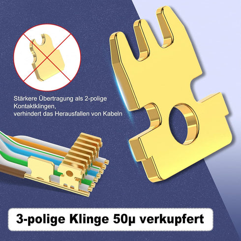 VCE 50-Pack CAT6 Connectors Pass Through, RJ45 Modular Plug 50u Gold Plated 8P8C for CAT6 CAT5E CAT5 Network