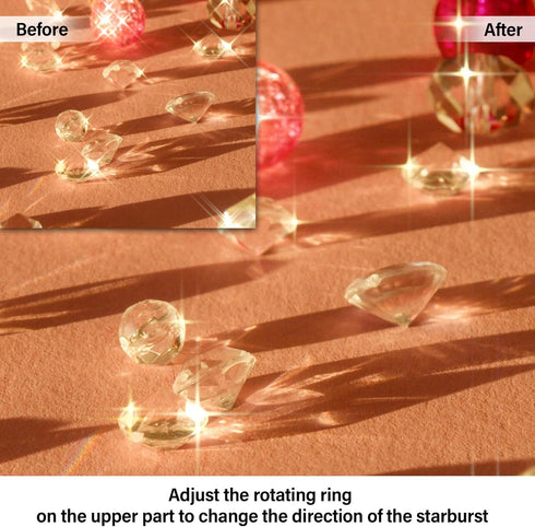 Walking Way 72mm Star Filter Set, Variable 4, 6, 8 Points Starburst Filter Kit with Pouch for DSLR