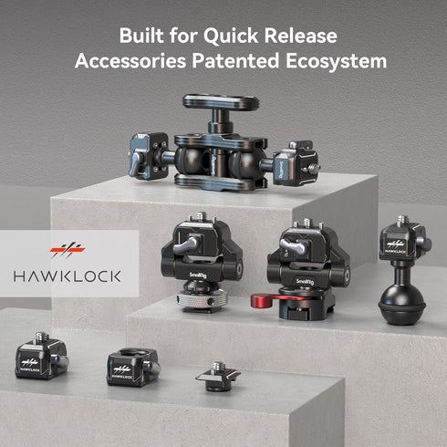 SMALLRIG Quick Release Plate Drop-in HawkLock Mini Camera Mount Adapter with 1/4" Screw for Tripod
