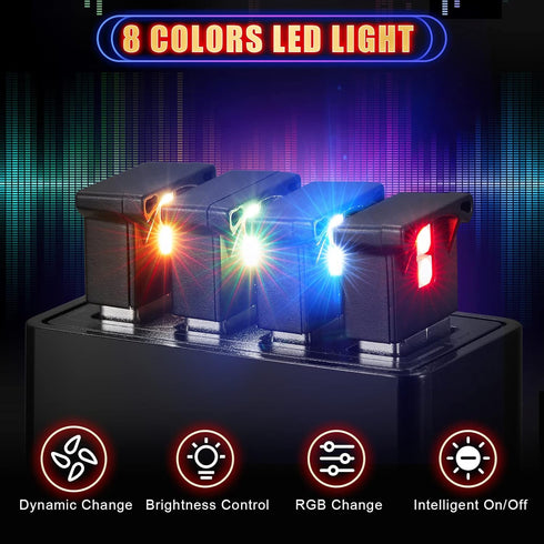 4 5v 8 Frienda Pieces Mini USB LED Light, Car LED Interior Lighting Smart USB Atmosphere Light, Laptop Keyboard Office