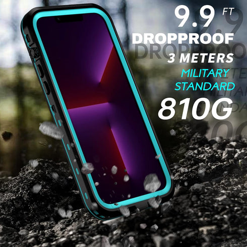 BEASTEK Waterproof Case for iPhone 13 Pro - TRE Series Shockproof Dustproof IP68 with Built-in Screen Protector,