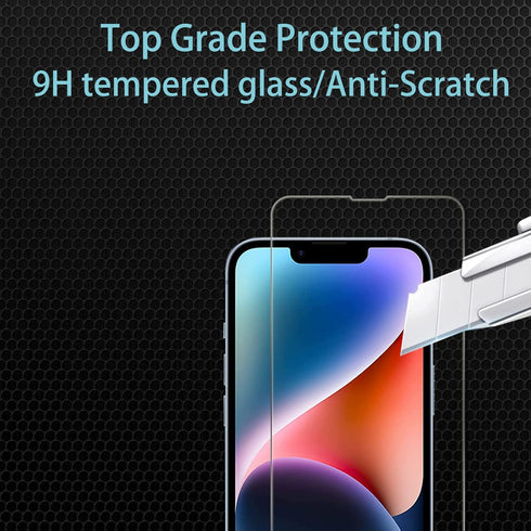 iPhone 14 Back Screen Protector + 2 Front Protectors + Camera Lens Protector, 9H Hardness, Ultra HD, Anti-Scratch -